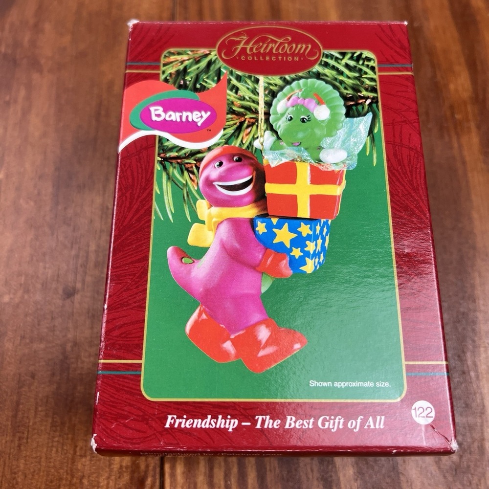 Carlton Cards BARNEY FRIENDSHIP THE BEST GIFT OF ALL Christmas Ornament 2002
